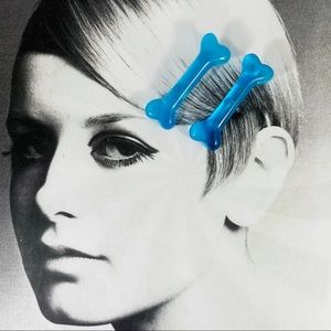 Bad bones baby Turquoise hair clips goth glam punk